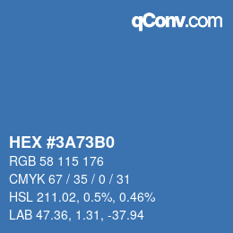 カラーコード: HEX #3A73B0 | qconv.com