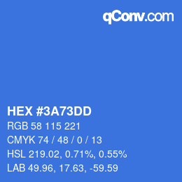 カラーコード: HEX #3A73DD | qconv.com