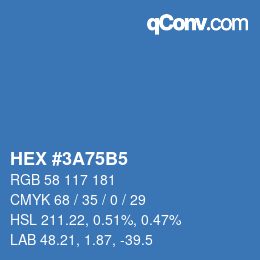 Color code: HEX #3A75B5 | qconv.com