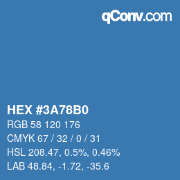 Color code: HEX #3A78B0 | qconv.com