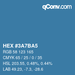 Color code: HEX #3A7BA5 | qconv.com