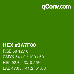 Color code: HEX #3A7F00 | qconv.com