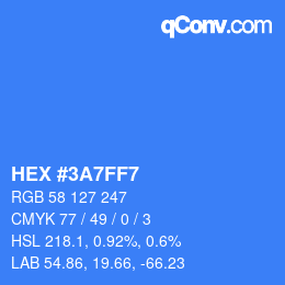 Color code: HEX #3A7FF7 | qconv.com
