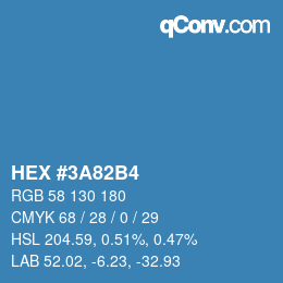 カラーコード: HEX #3A82B4 | qconv.com