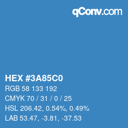 Color code: HEX #3A85C0 | qconv.com