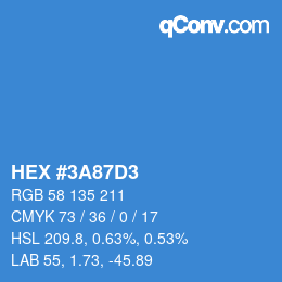 Color code: HEX #3A87D3 | qconv.com