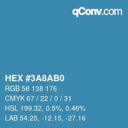 Color code: HEX #3A8AB0 | qconv.com