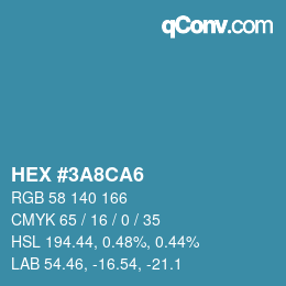 Color code: HEX #3A8CA6 | qconv.com