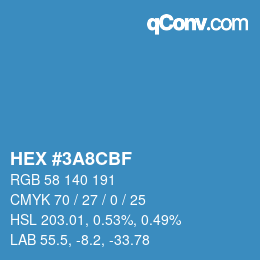 Color code: HEX #3A8CBF | qconv.com