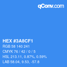 Color code: HEX #3A8CF1 | qconv.com