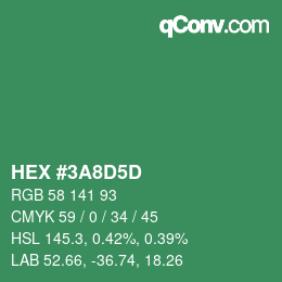 Color code: HEX #3A8D5D | qconv.com