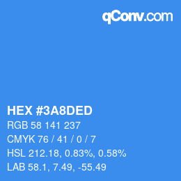 Color code: HEX #3A8DED | qconv.com