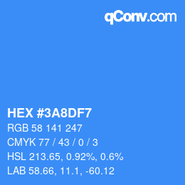 Color code: HEX #3A8DF7 | qconv.com