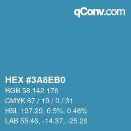 Color code: HEX #3A8EB0 | qconv.com