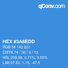 Color code: HEX #3A8EDD | qconv.com