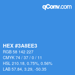 Color code: HEX #3A8EE3 | qconv.com
