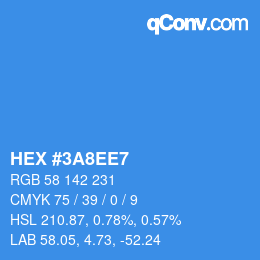 Color code: HEX #3A8EE7 | qconv.com