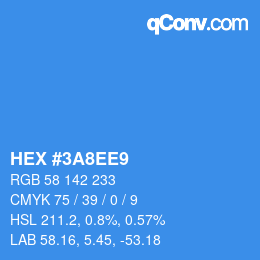 Color code: HEX #3A8EE9 | qconv.com
