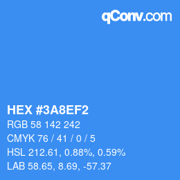 Color code: HEX #3A8EF2 | qconv.com