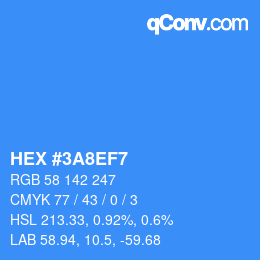 Color code: HEX #3A8EF7 | qconv.com