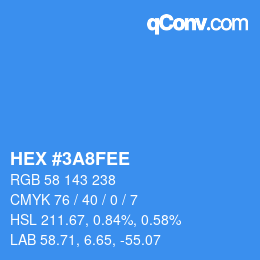 Color code: HEX #3A8FEE | qconv.com