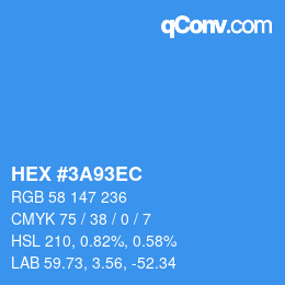 Color code: HEX #3A93EC | qconv.com