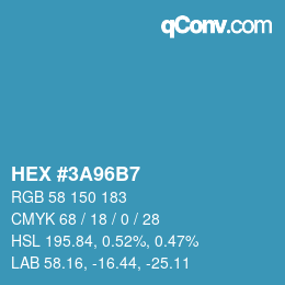 Color code: HEX #3A96B7 | qconv.com