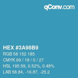Farbcode: HEX #3A98B9 | qconv.com