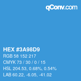 Color code: HEX #3A98D9 | qconv.com