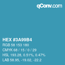 Código de color: HEX #3A99B4 | qconv.com