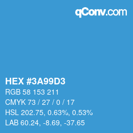 Color code: HEX #3A99D3 | qconv.com