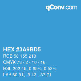 Color code: HEX #3A9BD5 | qconv.com