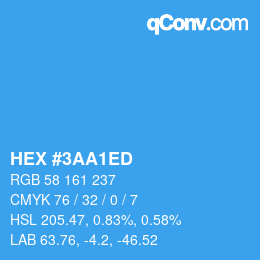 Color code: HEX #3AA1ED | qconv.com