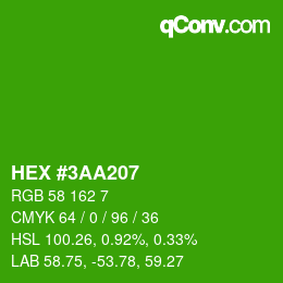 カラーコード: HEX #3AA207 | qconv.com