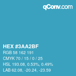 Color code: HEX #3AA2BF | qconv.com