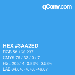 カラーコード: HEX #3AA2ED | qconv.com
