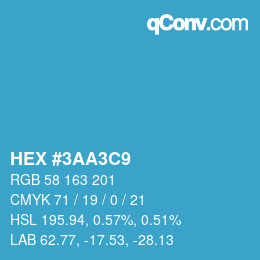 Color code: HEX #3AA3C9 | qconv.com