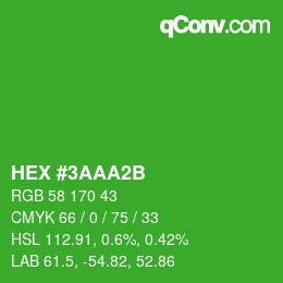 Color code: HEX #3AAA2B | qconv.com
