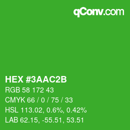 Color code: HEX #3AAC2B | qconv.com