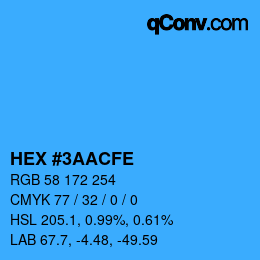 Color code: HEX #3AACFE | qconv.com