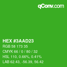 Color code: HEX #3AAD23 | qconv.com