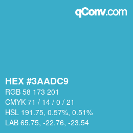 カラーコード: HEX #3AADC9 | qconv.com