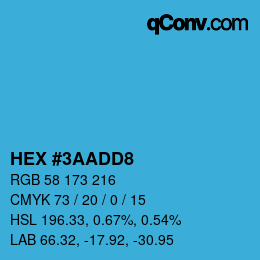 Color code: HEX #3AADD8 | qconv.com