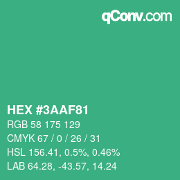 Color code: HEX #3AAF81 | qconv.com