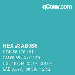 Color code: HEX #3AB0B5 | qconv.com