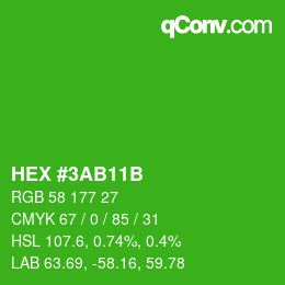 Color code: HEX #3AB11B | qconv.com