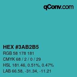 Color code: HEX #3AB2B5 | qconv.com