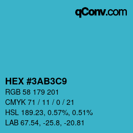 Color code: HEX #3AB3C9 | qconv.com