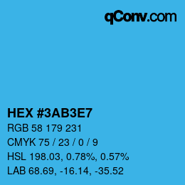 Color code: HEX #3AB3E7 | qconv.com