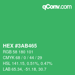 Color code: HEX #3AB465 | qconv.com